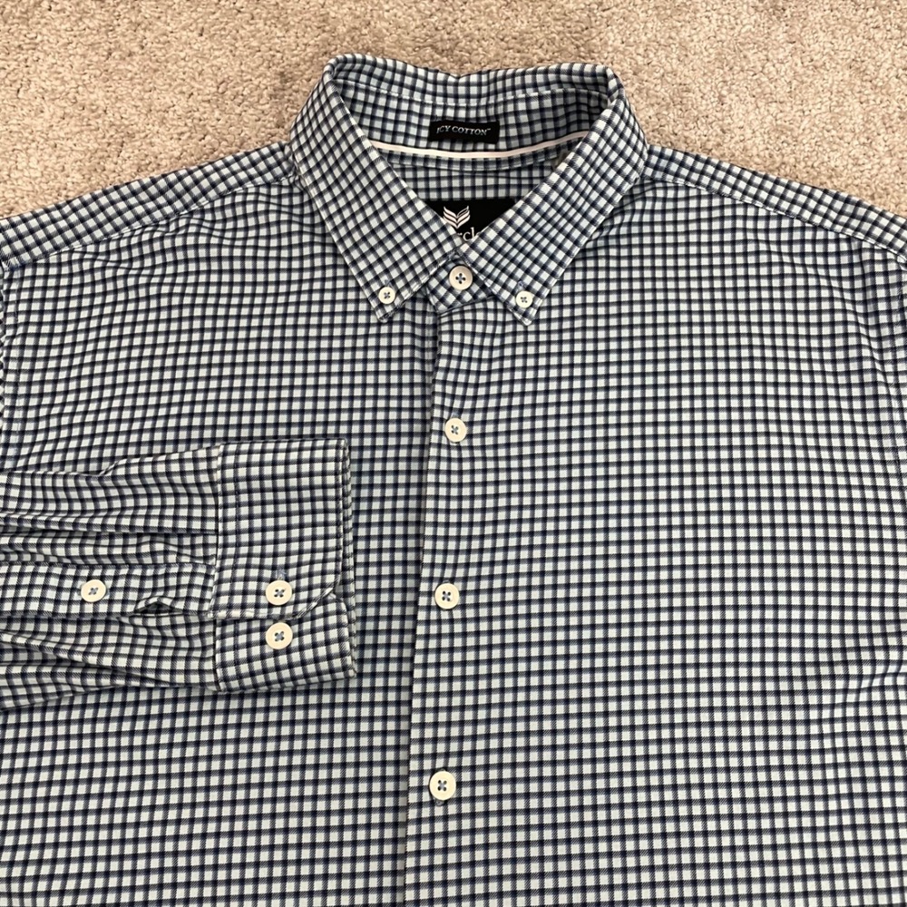 Buttercloth Button Down Shirt Mens Large Icy Cotton Regular Fit Dress Shirt